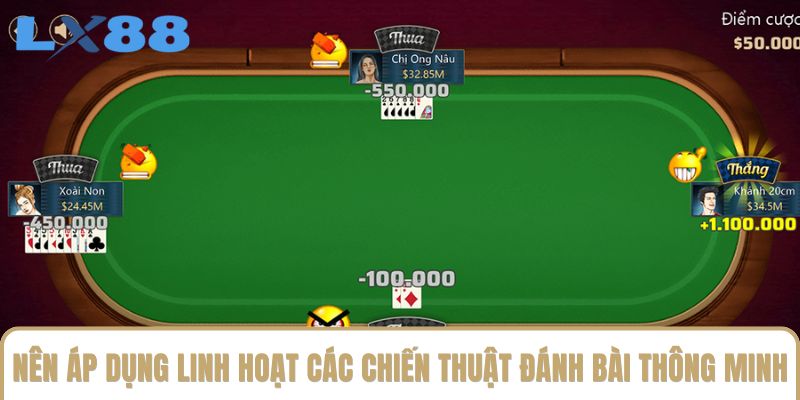 Nên áp dụng linh hoạt các chiến thuật đánh bài thông minh Nên áp dụng linh hoạt các chiến thuật đánh bài thông minh